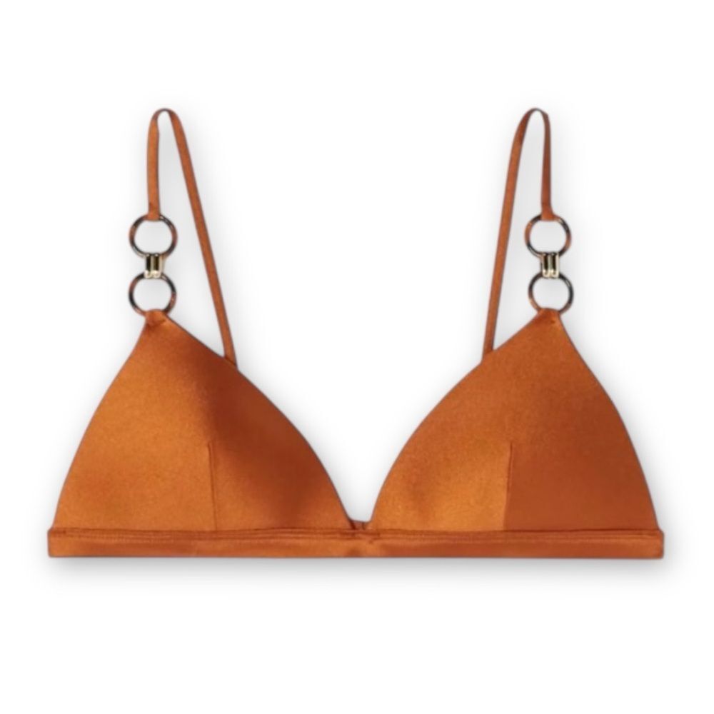 Zimmermann Violet Bralette Bikini Top Caramel Ring Detail Size 4 AU 12 US AB Cup
